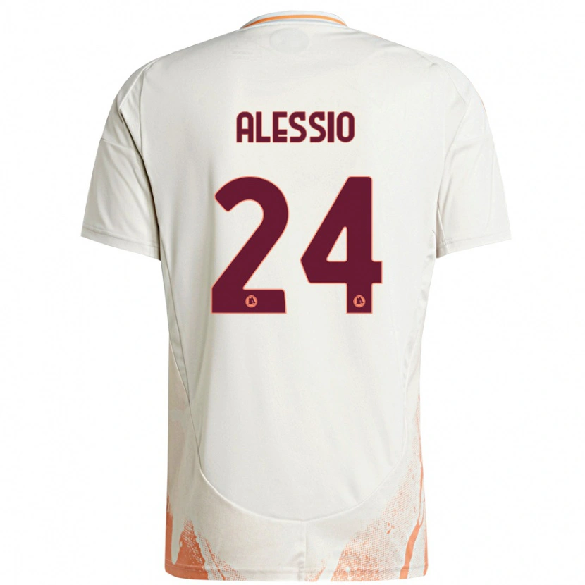 Danxen Kinder Filippo Alessio #24 Cremeweiß Orange Auswärtstrikot Trikot 2024/25 T-Shirt