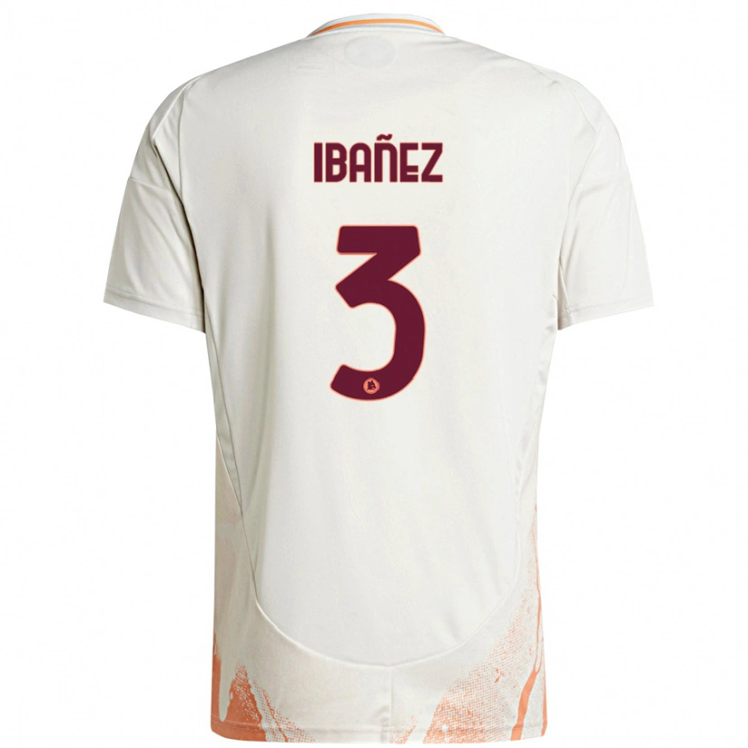 Danxen Kinder Roger Ibanez #3 Cremeweiß Orange Auswärtstrikot Trikot 2024/25 T-Shirt