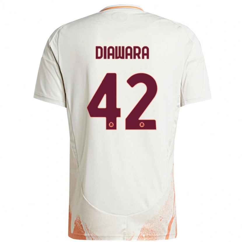 Danxen Kinder Amadou Diawara #42 Cremeweiß Orange Auswärtstrikot Trikot 2024/25 T-Shirt