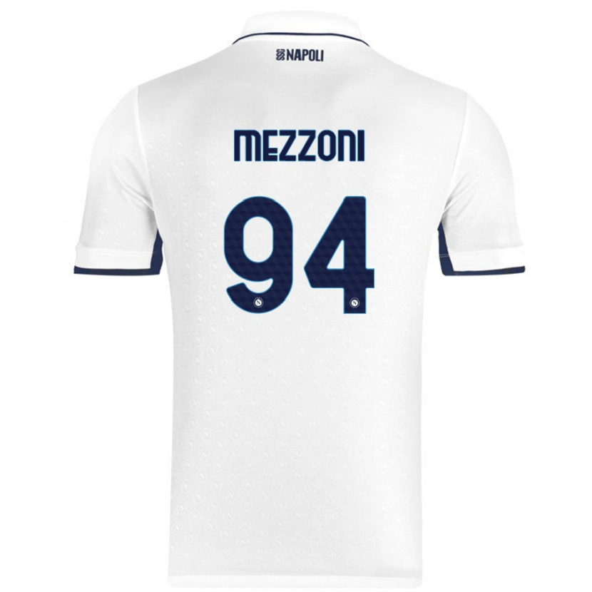 Danxen Kinder Francesco Mezzoni #94 Weiß Königsblau Auswärtstrikot Trikot 2024/25 T-Shirt