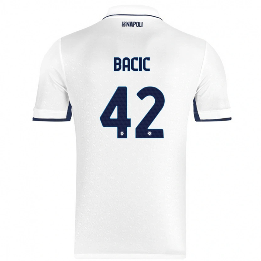 Danxen Kinder Doris Bačić #42 Weiß Königsblau Auswärtstrikot Trikot 2024/25 T-Shirt