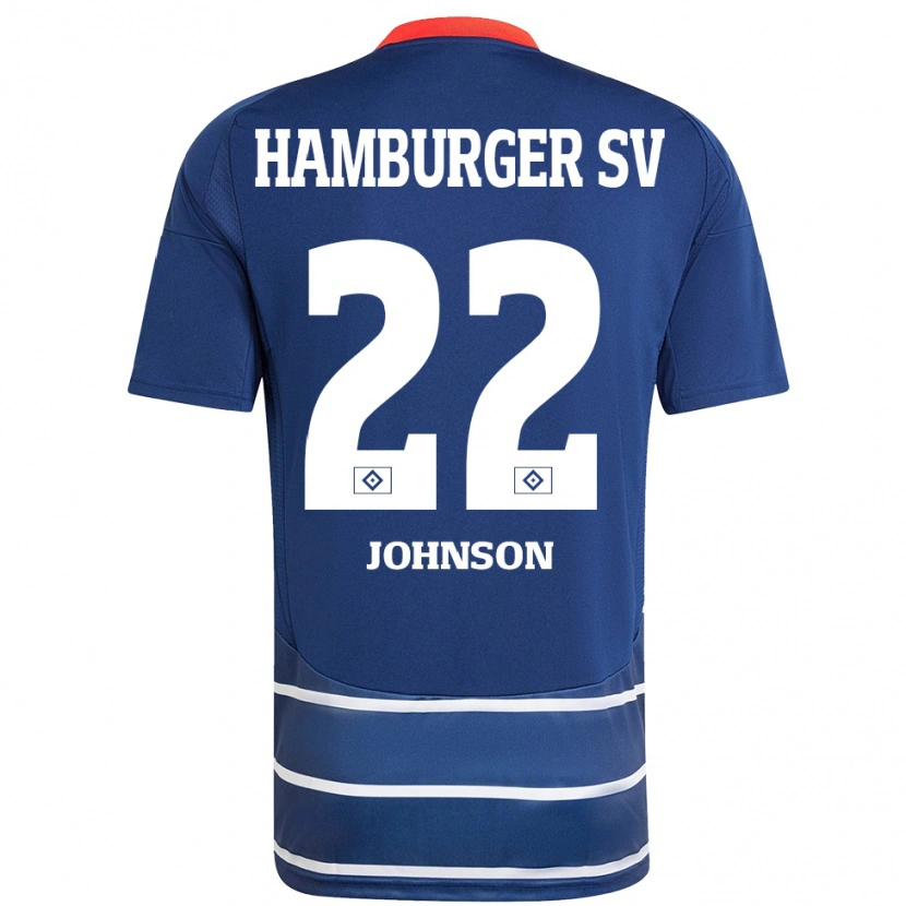 Danxen Kinder Emmanuel Johnson #22 Dunkelblau Auswärtstrikot Trikot 2024/25 T-Shirt