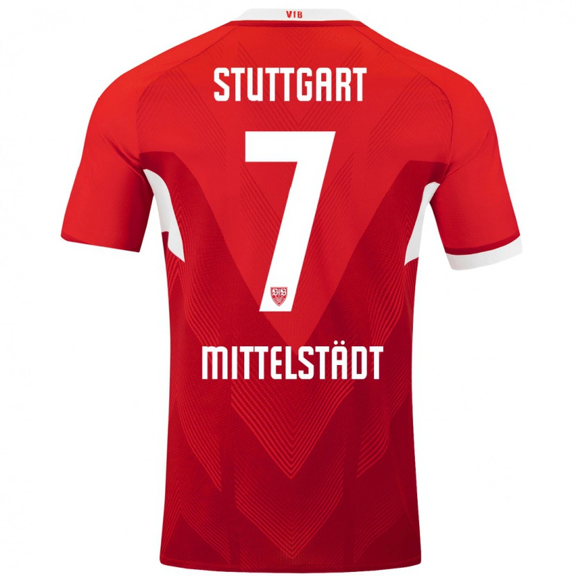 Danxen Kinder Maximilian Mittelstädt #7 Rot Weiß Auswärtstrikot Trikot 2024/25 T-Shirt