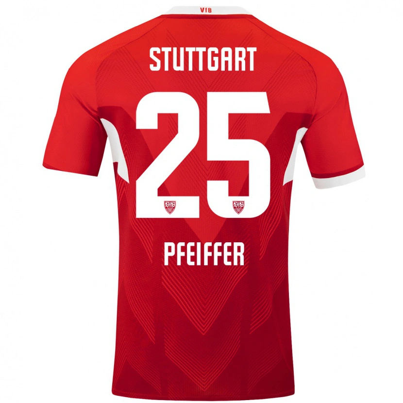 Danxen Kinder Luca Pfeiffer #25 Rot Weiß Auswärtstrikot Trikot 2024/25 T-Shirt