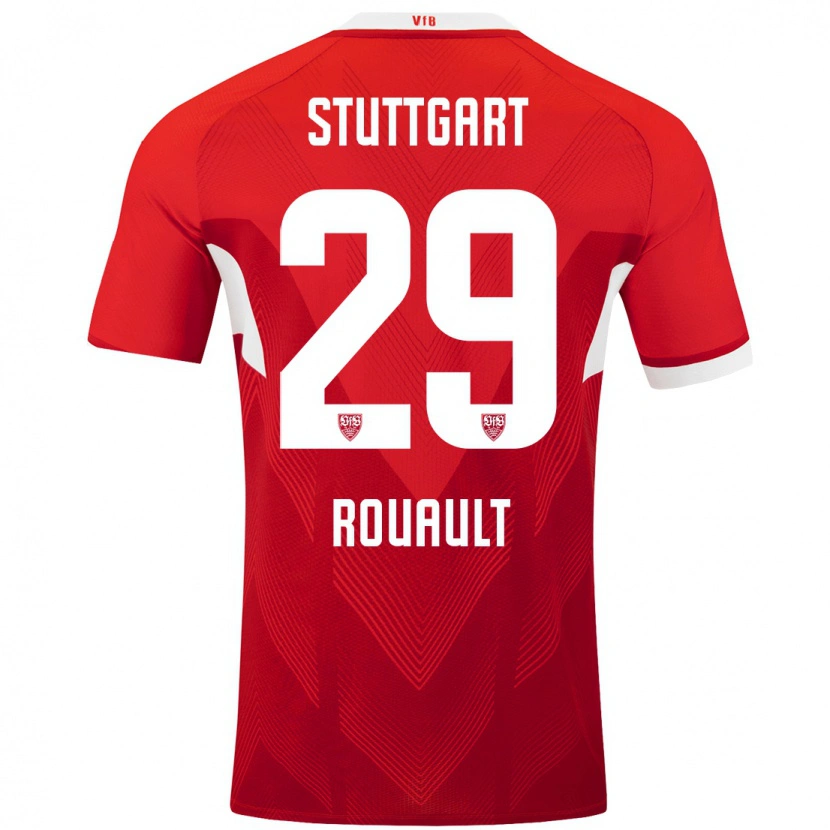 Danxen Kinder Anthony Rouault #29 Rot Weiß Auswärtstrikot Trikot 2024/25 T-Shirt