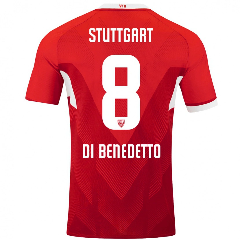 Danxen Kinder Samuele Di Benedetto #8 Rot Weiß Auswärtstrikot Trikot 2024/25 T-Shirt