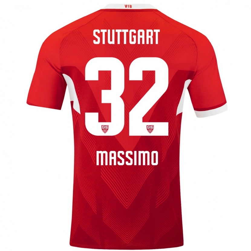 Danxen Kinder Roberto Massimo #32 Rot Weiß Auswärtstrikot Trikot 2024/25 T-Shirt