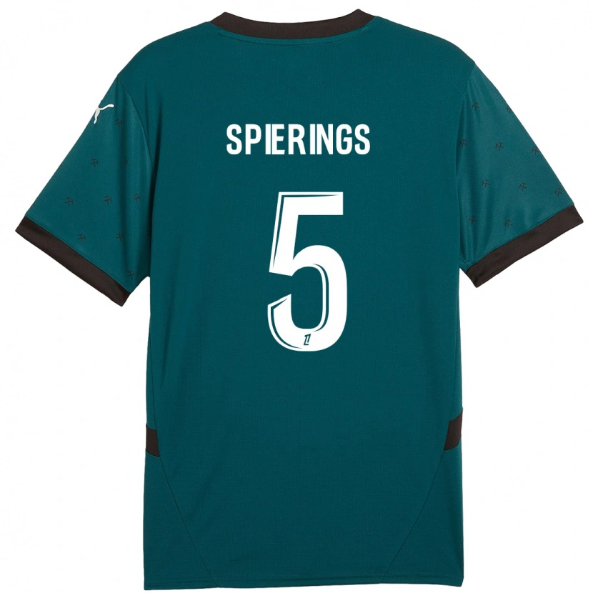 Danxen Kinder Stijn Spierings #5 Dunkelgrün Auswärtstrikot Trikot 2024/25 T-Shirt