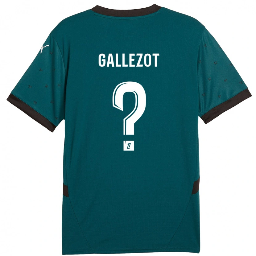 Danxen Kinder Tim Gallezot #0 Dunkelgrün Auswärtstrikot Trikot 2024/25 T-Shirt