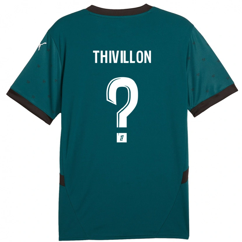 Danxen Kinder Lina Thivillon #0 Dunkelgrün Auswärtstrikot Trikot 2024/25 T-Shirt