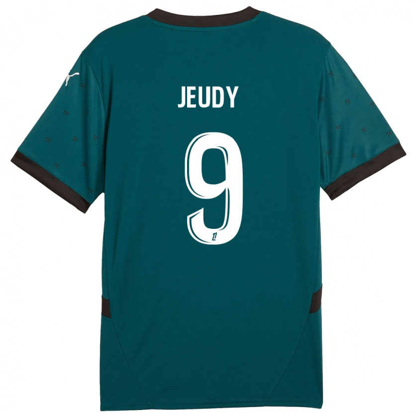 Danxen Kinder Sherly Jeudy #9 Dunkelgrün Auswärtstrikot Trikot 2024/25 T-Shirt