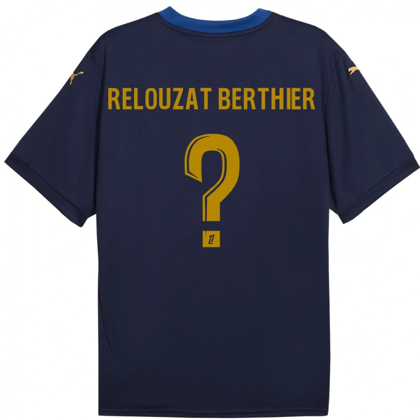 Danxen Kinder Maxime Relouzat Berthier #0 Marineblau Gold Auswärtstrikot Trikot 2024/25 T-Shirt