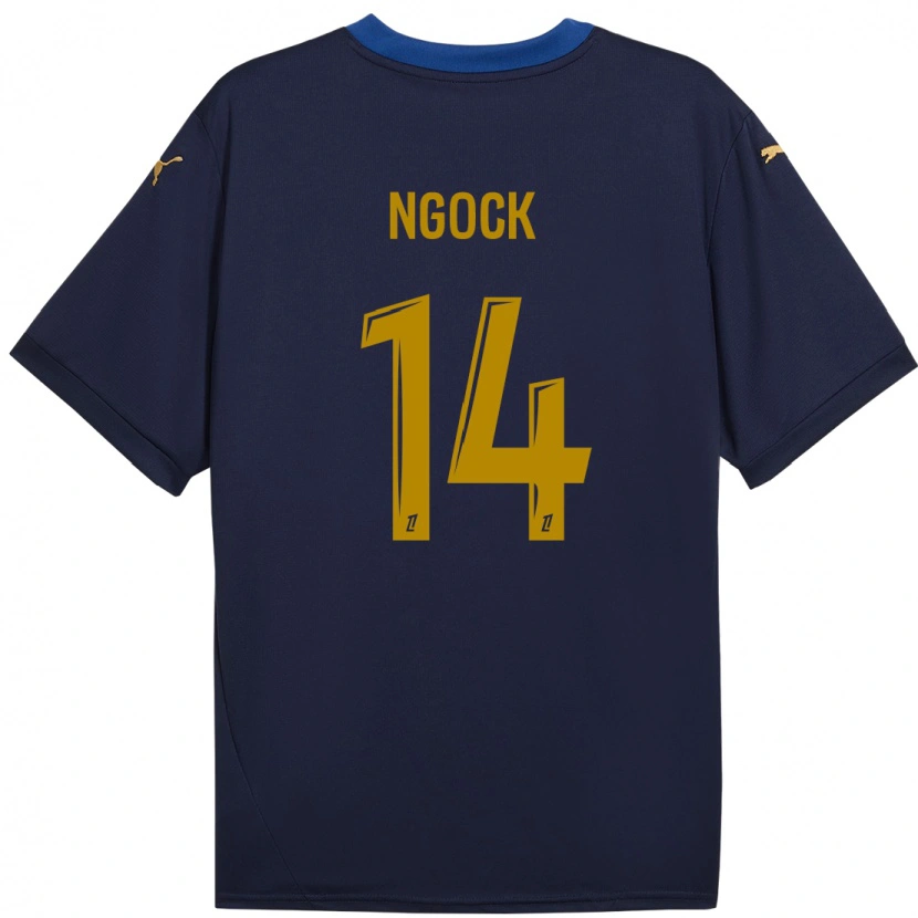Danxen Kinder Monique Ngock #14 Marineblau Gold Auswärtstrikot Trikot 2024/25 T-Shirt