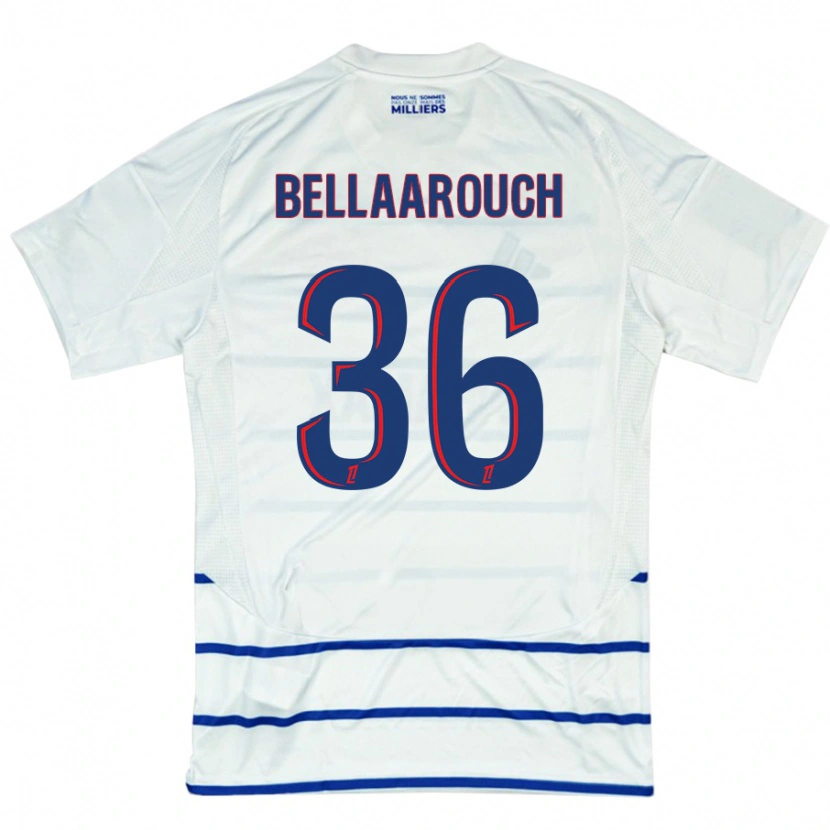 Danxen Kinder Alaa Bellaarouch #36 Weiß Blau Auswärtstrikot Trikot 2024/25 T-Shirt