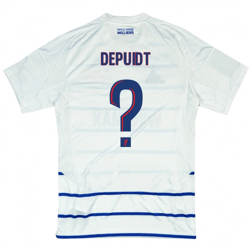 Danxen Kinder Lorenzo Depuidt #0 Weiß Blau Auswärtstrikot Trikot 2024/25 T-Shirt
