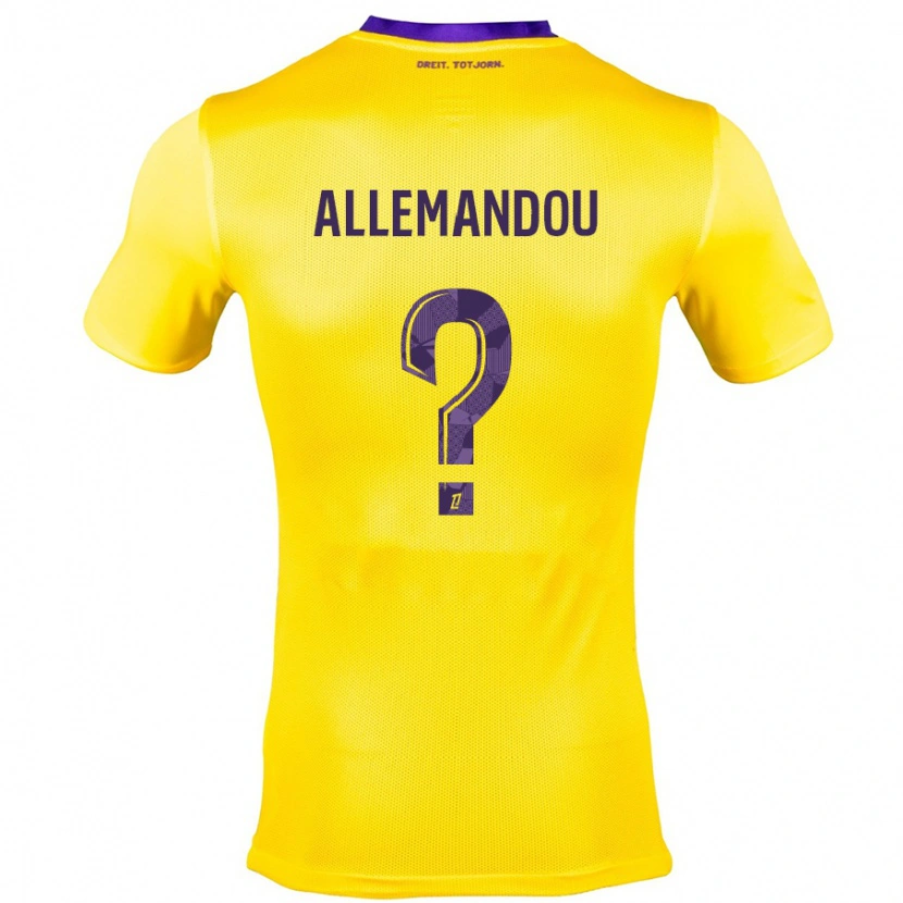 Danxen Kinder Teddy Allemandou #0 Gelb Lila Auswärtstrikot Trikot 2024/25 T-Shirt