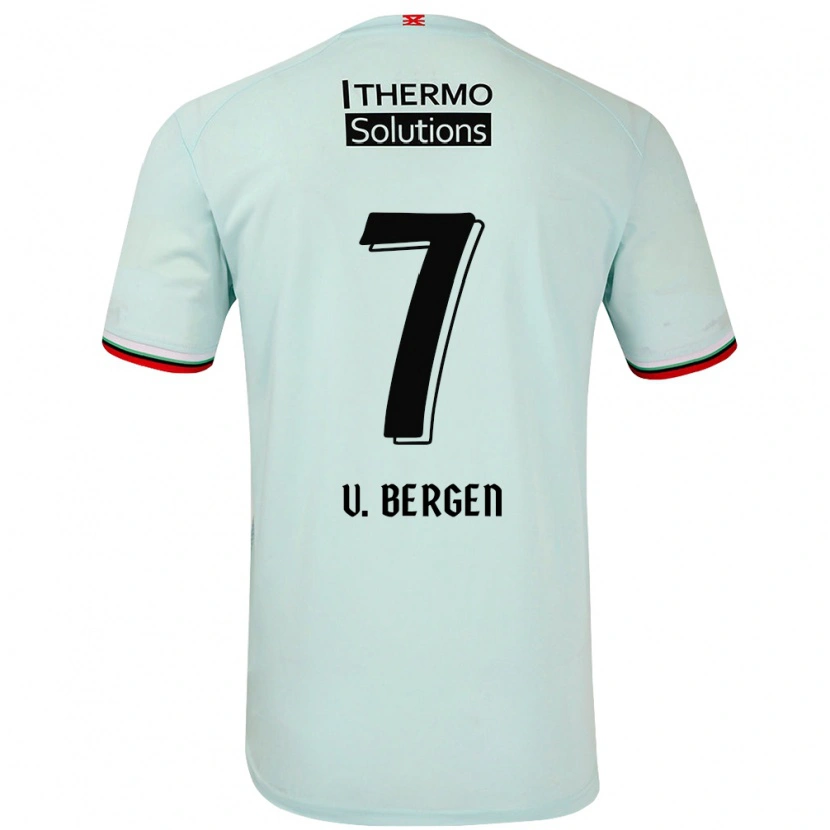 Danxen Kinder Mitchell Van Bergen #7 Hellgrün Auswärtstrikot Trikot 2024/25 T-Shirt
