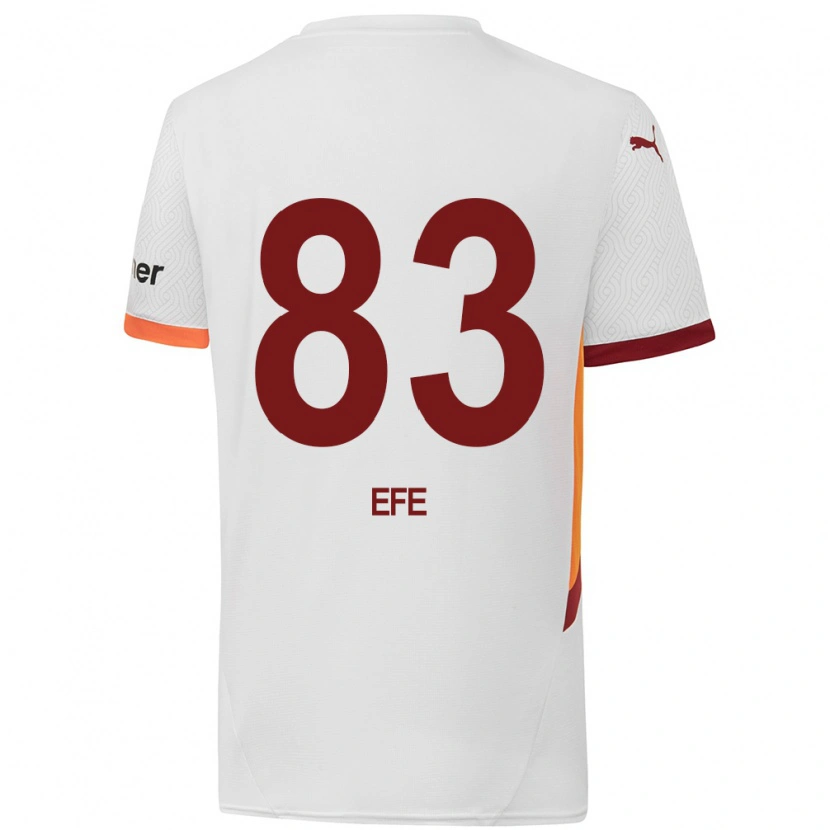 Danxen Kinder Efe Akman #83 Weiß Gelb Rot Auswärtstrikot Trikot 2024/25 T-Shirt