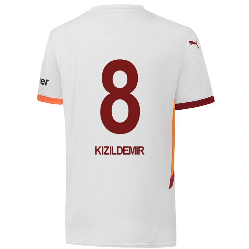 Danxen Kinder Berk Kızıldemir #8 Weiß Gelb Rot Auswärtstrikot Trikot 2024/25 T-Shirt