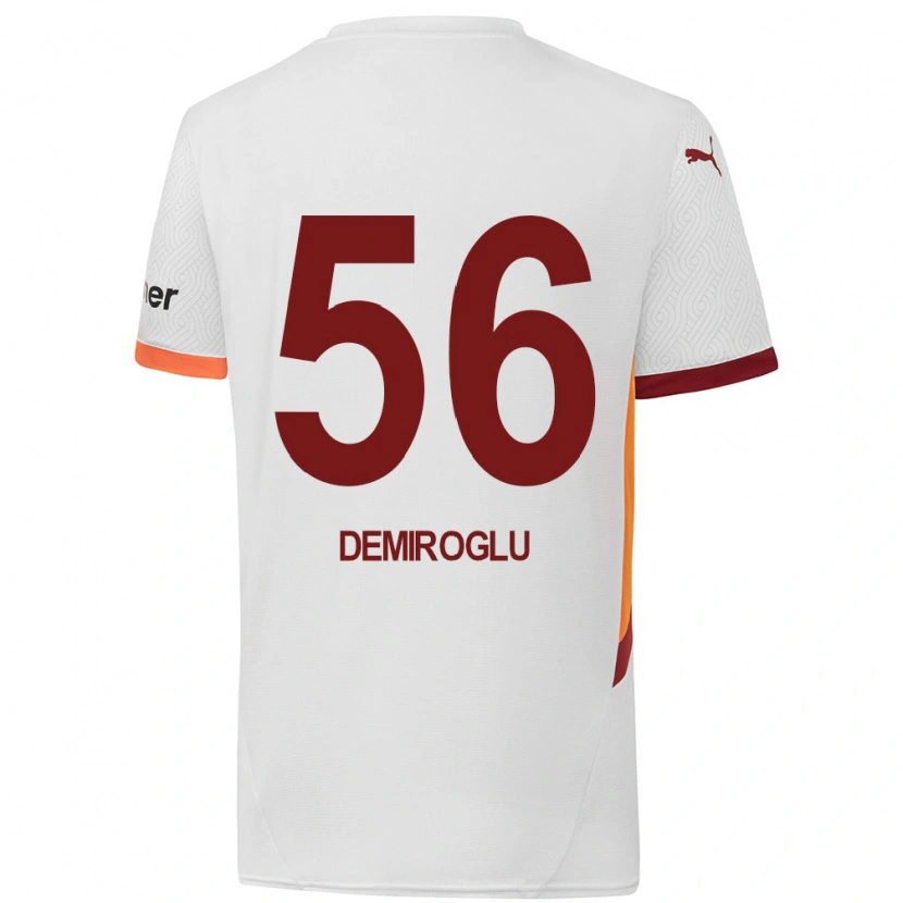 Danxen Kinder Baran Demiroğlu #56 Weiß Gelb Rot Auswärtstrikot Trikot 2024/25 T-Shirt