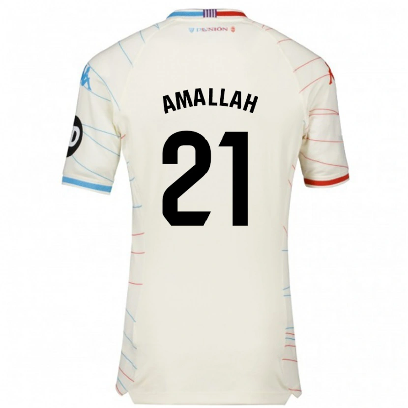 Danxen Kinder Selim Amallah #21 Weiß Rot Blau Auswärtstrikot Trikot 2024/25 T-Shirt
