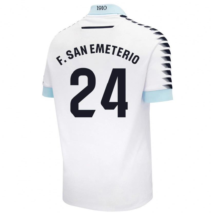 Danxen Kinder Fede San Emeterio #24 Weiß Blau Auswärtstrikot Trikot 2024/25 T-Shirt