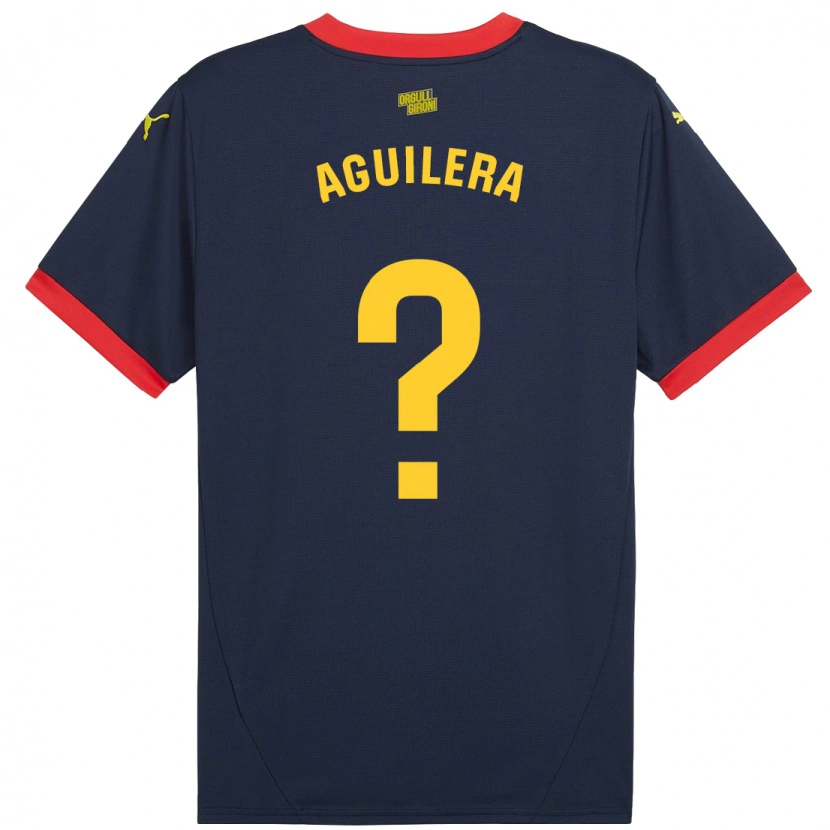 Danxen Kinder Oriol Aguilera #0 Marinerot Auswärtstrikot Trikot 2024/25 T-Shirt