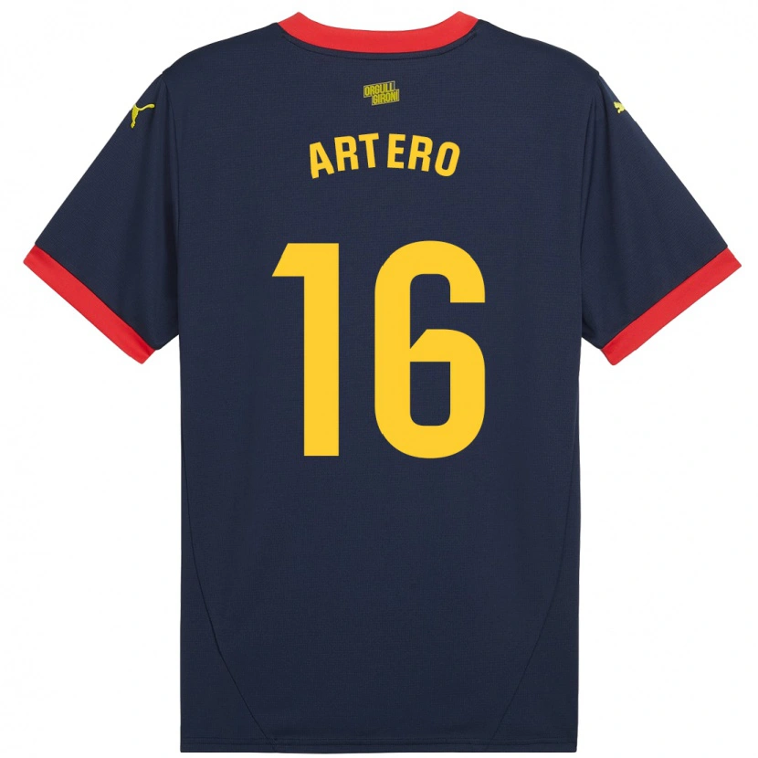 Danxen Kinder Ricard Artero #16 Marinerot Auswärtstrikot Trikot 2024/25 T-Shirt