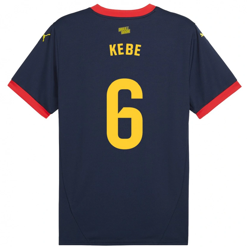 Danxen Kinder Ibrahima Kébé #6 Marinerot Auswärtstrikot Trikot 2024/25 T-Shirt