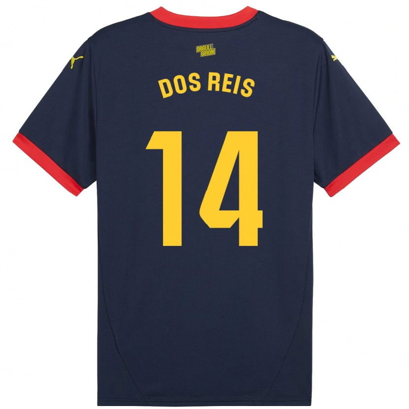 Danxen Kinder Leo Dos Reis #14 Marinerot Auswärtstrikot Trikot 2024/25 T-Shirt