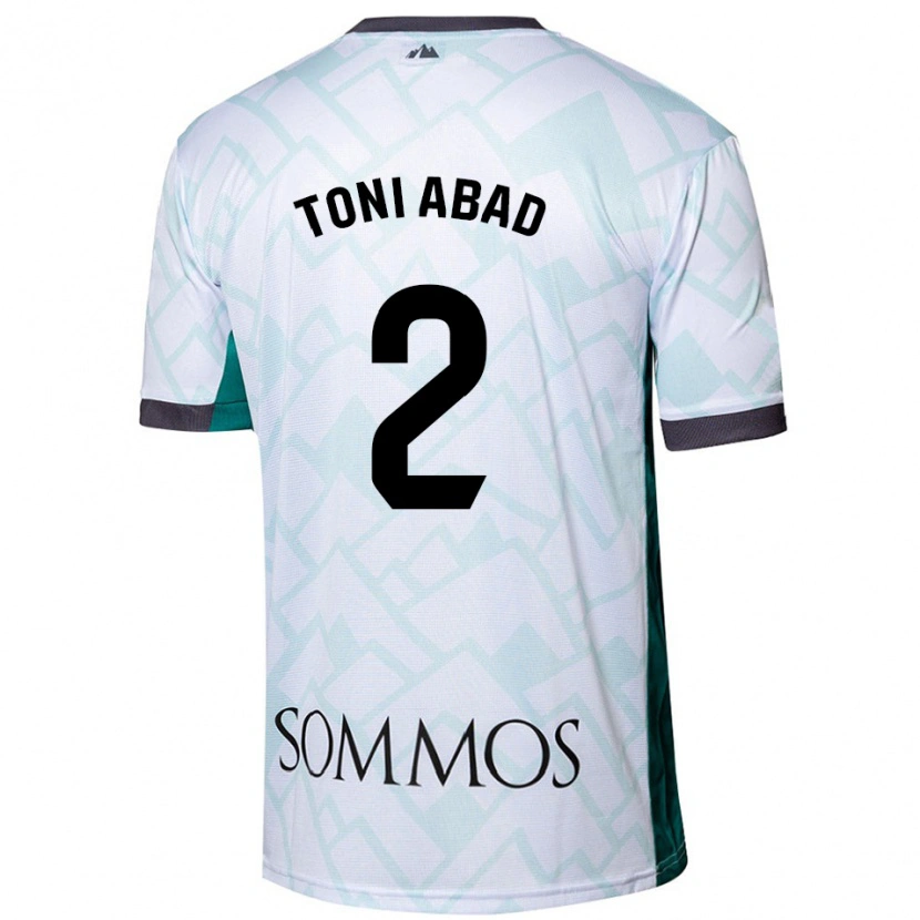 Danxen Kinder Toni Abad #2 Weiß Grün Auswärtstrikot Trikot 2024/25 T-Shirt