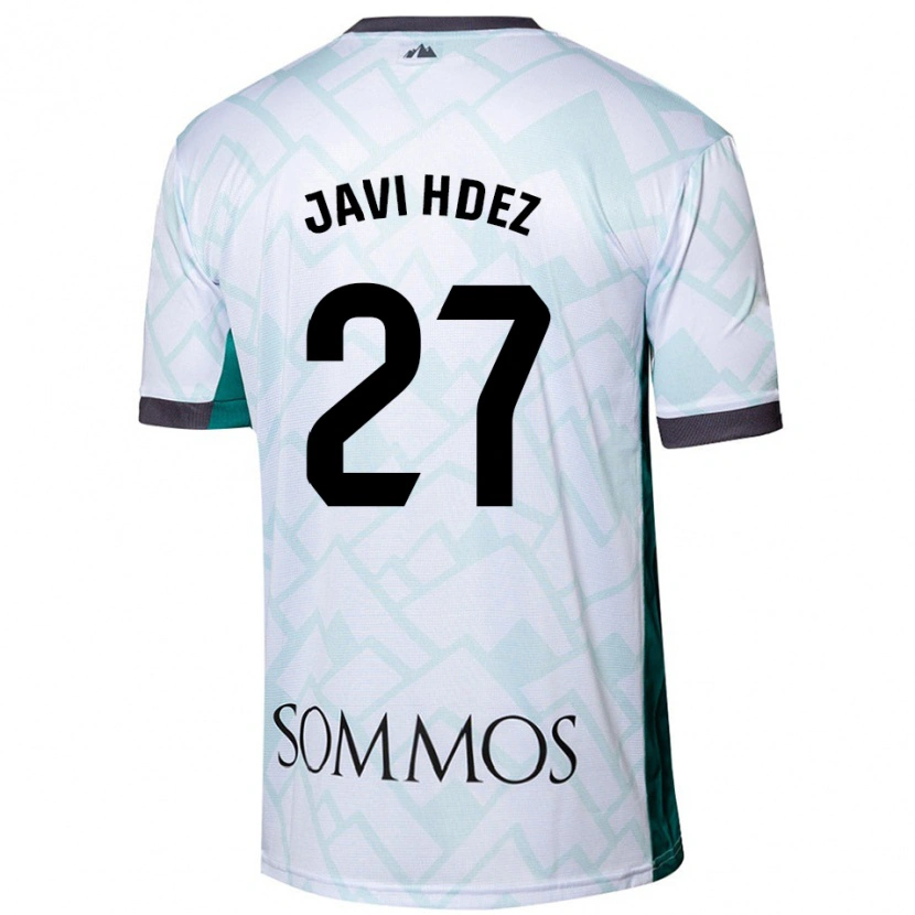 Danxen Kinder Javi Hernández #27 Weiß Grün Auswärtstrikot Trikot 2024/25 T-Shirt