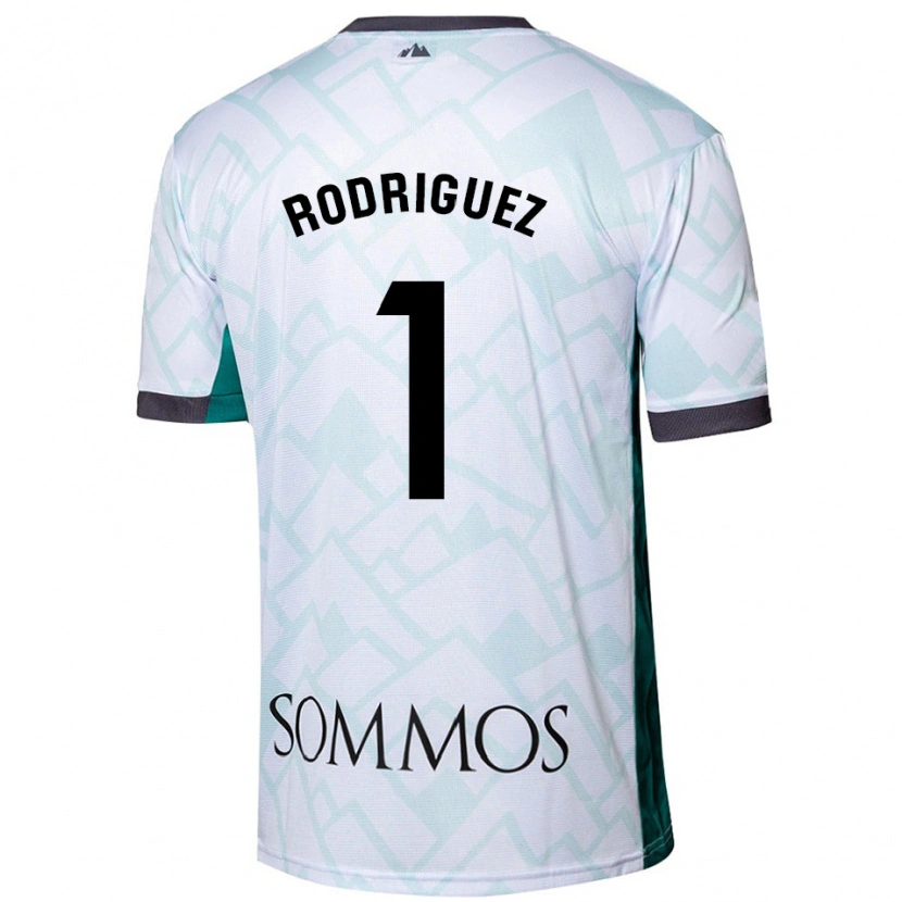 Danxen Kinder Nuria Rodríguez #1 Weiß Grün Auswärtstrikot Trikot 2024/25 T-Shirt