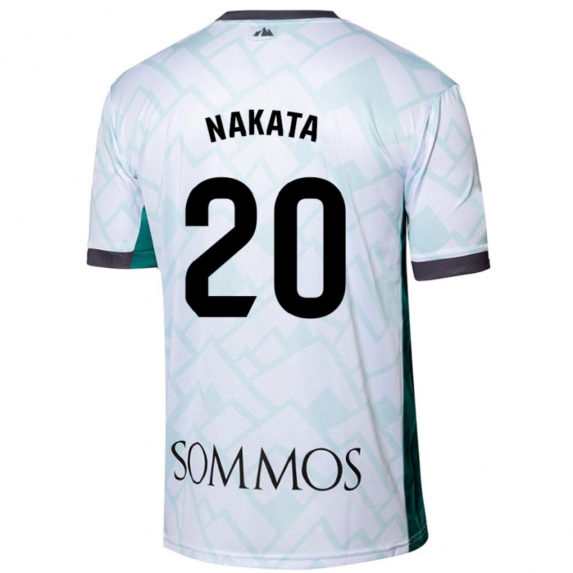 Danxen Kinder Yuki Nakata #20 Weiß Grün Auswärtstrikot Trikot 2024/25 T-Shirt