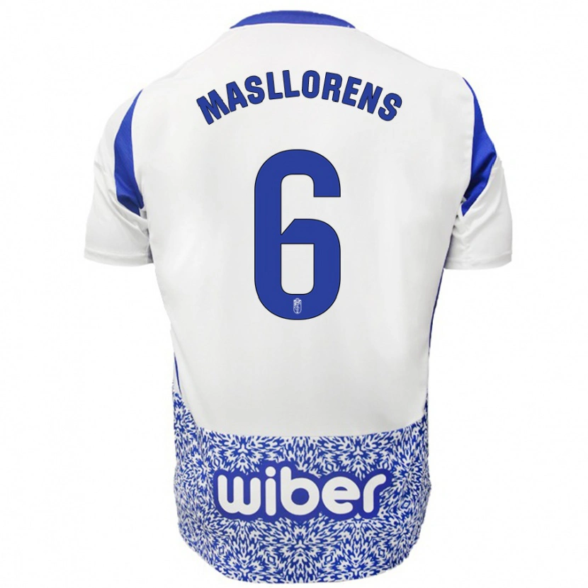 Danxen Kinder José Masllorens #6 Weiß Blau Auswärtstrikot Trikot 2024/25 T-Shirt