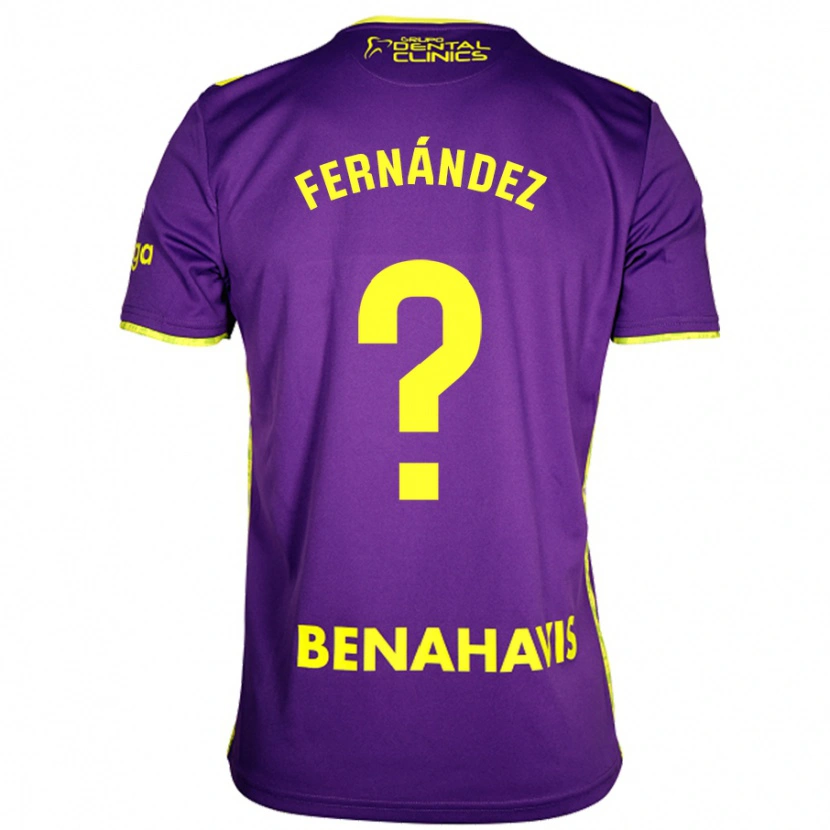 Danxen Kinder José Fernández #0 Lila Gelb Auswärtstrikot Trikot 2024/25 T-Shirt
