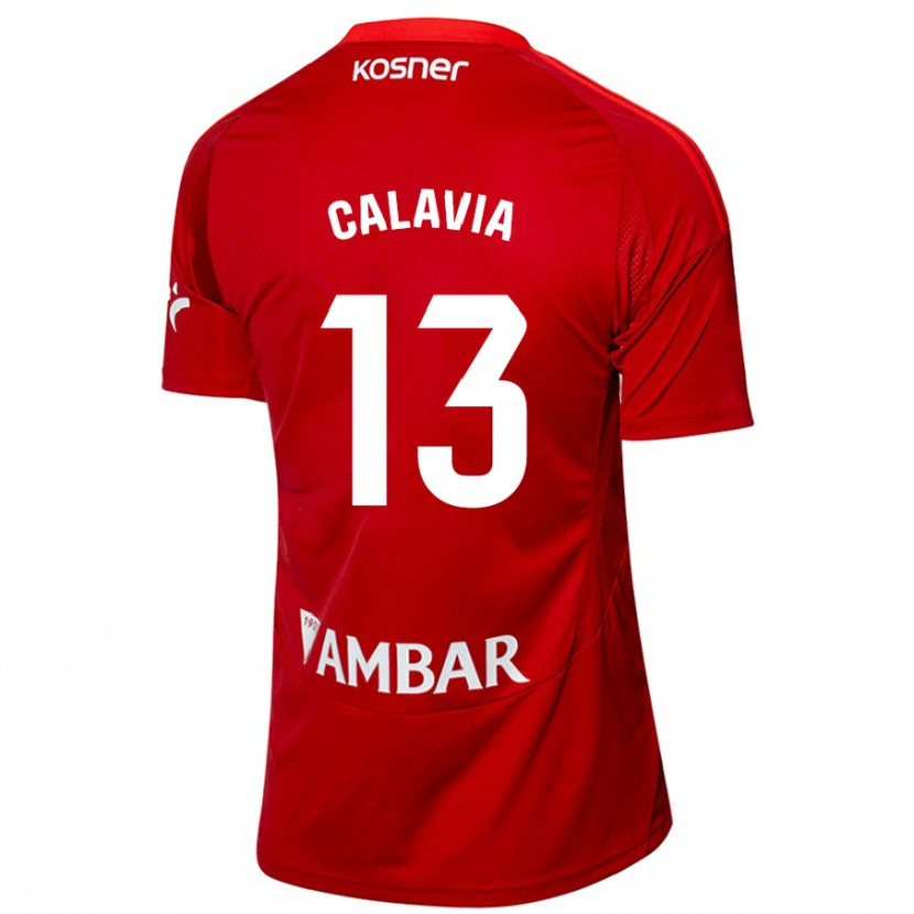 Danxen Kinder Carlos Calavia #13 Weiß Blau Auswärtstrikot Trikot 2024/25 T-Shirt