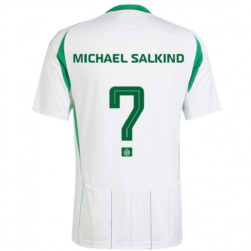 Danxen Kinder Liav Michael Salkind #0 Weiß Grün Auswärtstrikot Trikot 2024/25 T-Shirt