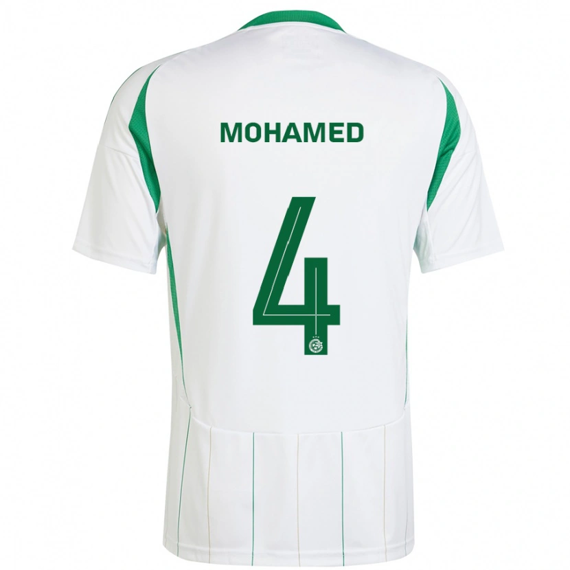 Danxen Kinder Ali Mohamed #4 Weiß Grün Auswärtstrikot Trikot 2024/25 T-Shirt