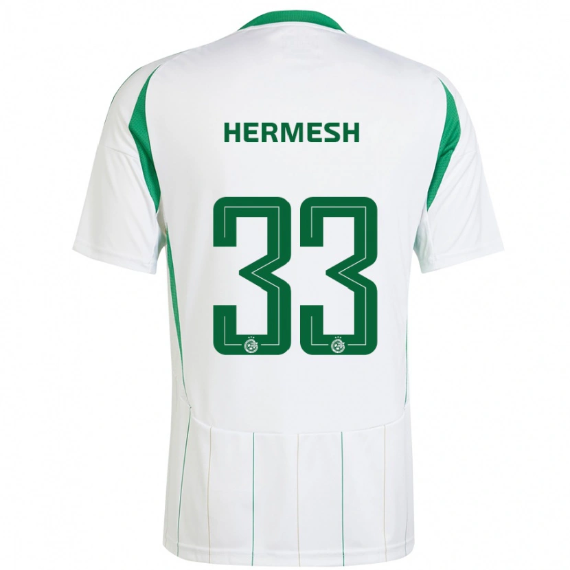 Danxen Kinder Liam Hermesh #33 Weiß Grün Auswärtstrikot Trikot 2024/25 T-Shirt
