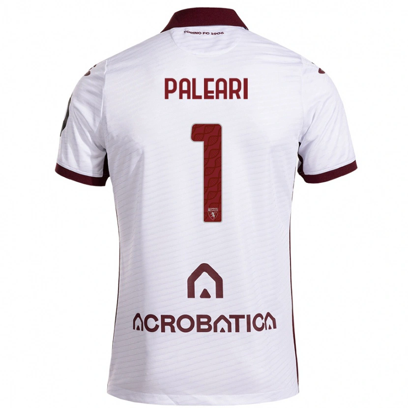 Danxen Kinder Alberto Paleari #1 Weiß Kastanienbraun Auswärtstrikot Trikot 2024/25 T-Shirt