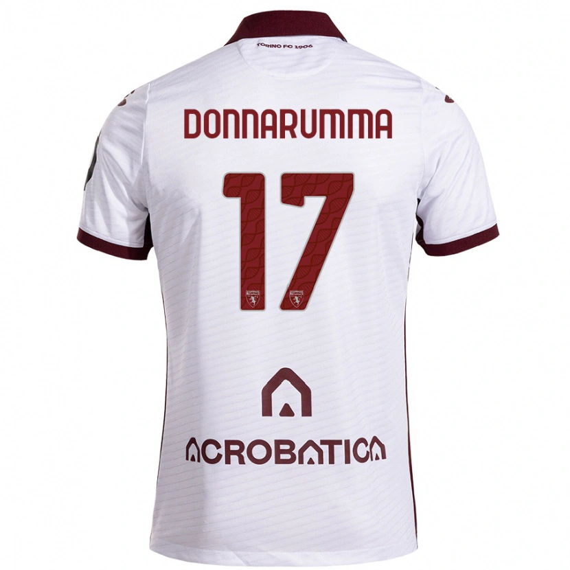 Danxen Kinder Antonio Donnarumma #17 Weiß Kastanienbraun Auswärtstrikot Trikot 2024/25 T-Shirt