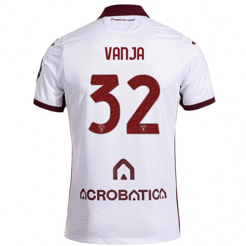 Danxen Kinder Vanja Milinković-Savić #32 Weiß Kastanienbraun Auswärtstrikot Trikot 2024/25 T-Shirt