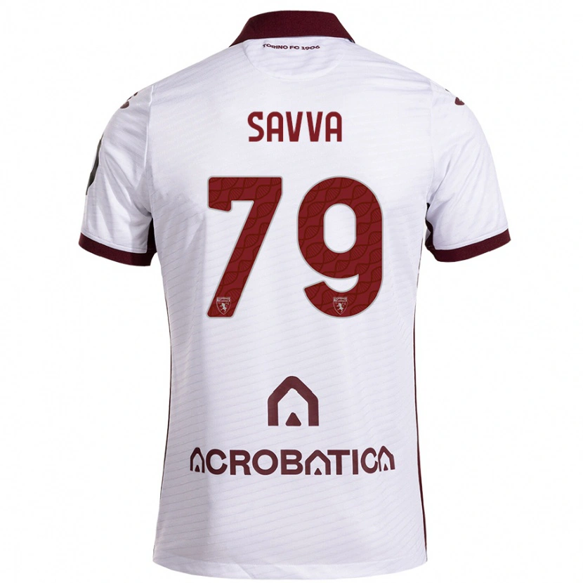 Danxen Kinder Zanos Savva #79 Weiß Kastanienbraun Auswärtstrikot Trikot 2024/25 T-Shirt