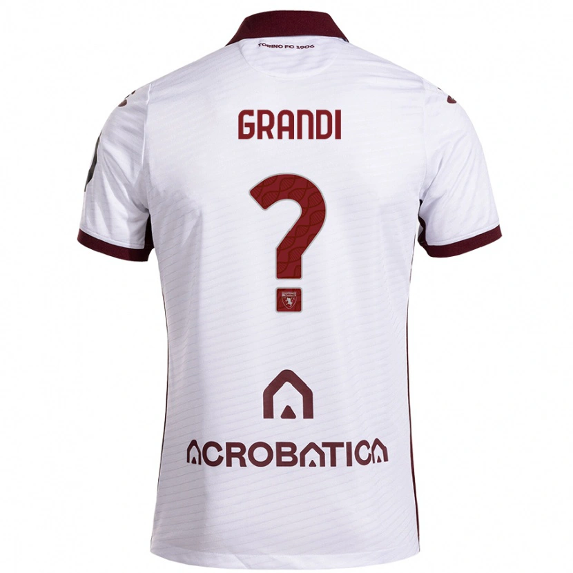 Danxen Kinder Lorenzo Grandi #0 Weiß Kastanienbraun Auswärtstrikot Trikot 2024/25 T-Shirt