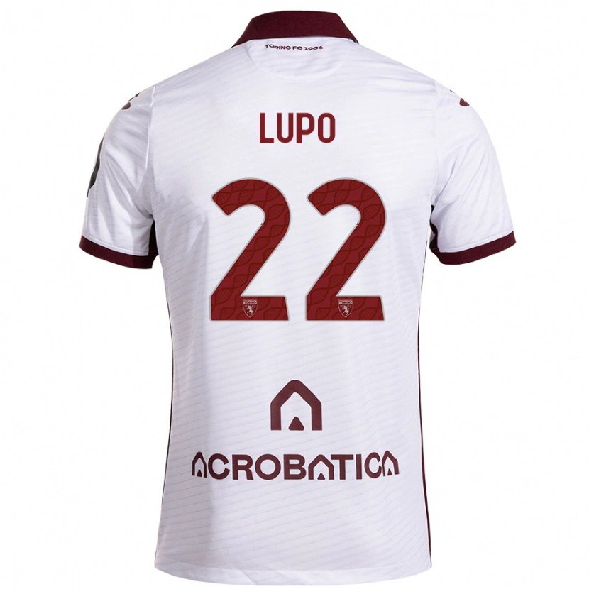Danxen Kinder Enrica Lupo #22 Weiß Kastanienbraun Auswärtstrikot Trikot 2024/25 T-Shirt