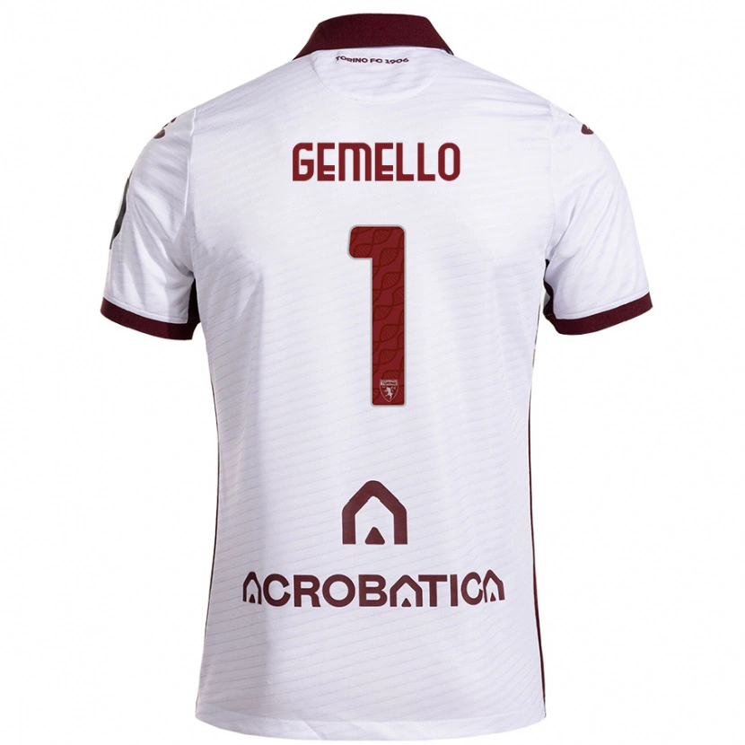 Danxen Kinder Luca Gemello #1 Weiß Kastanienbraun Auswärtstrikot Trikot 2024/25 T-Shirt