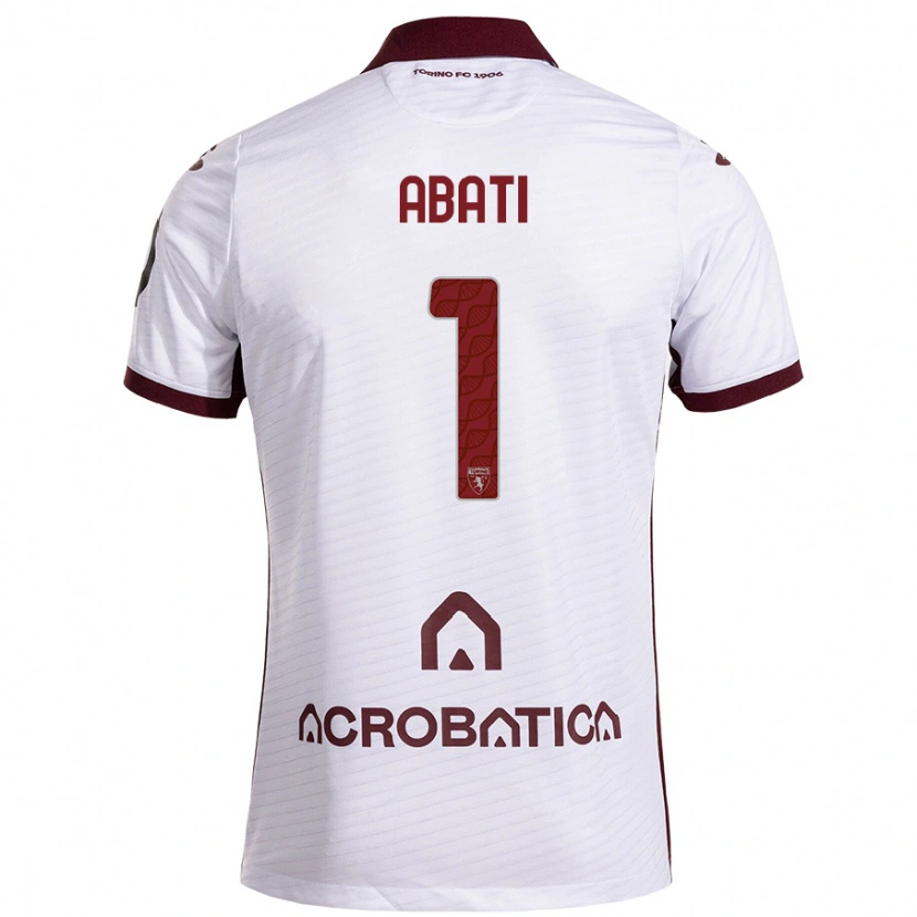 Danxen Kinder Lorenzo Abati #1 Weiß Kastanienbraun Auswärtstrikot Trikot 2024/25 T-Shirt