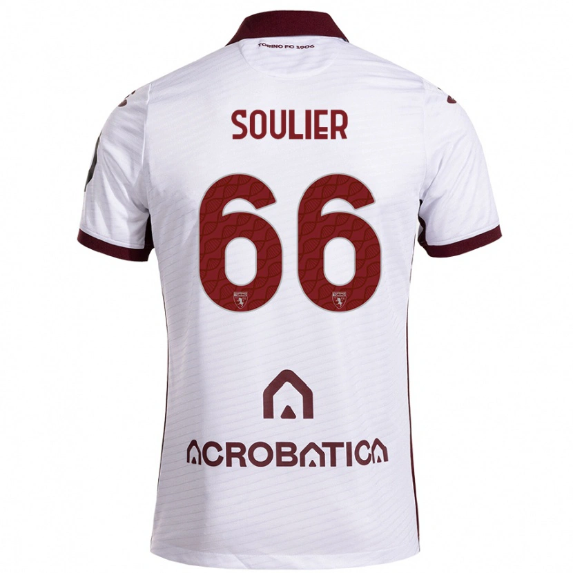 Danxen Kinder Evan Soulier #66 Weiß Kastanienbraun Auswärtstrikot Trikot 2024/25 T-Shirt