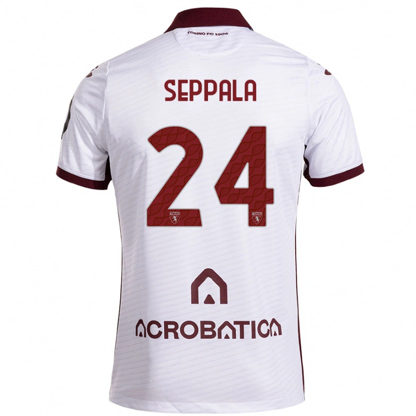 Danxen Kinder Rosa Lappi-Seppälä #24 Weiß Kastanienbraun Auswärtstrikot Trikot 2024/25 T-Shirt